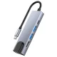 USB-C Hub Tech-Protect V3 5in1, HDMI, RJ45, USB 3.0, Gray