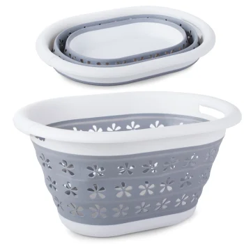 Collapsible Laundry Basket / Silicone Bowl, 25L