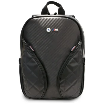 BMW Carbon Pockets & Metal Logo 16" Laptop Backpack - Black