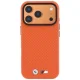BMW M Quadrille Kevlar Metal Logo MagSafe Case for iPhone 17/18 Pro Max - Orange