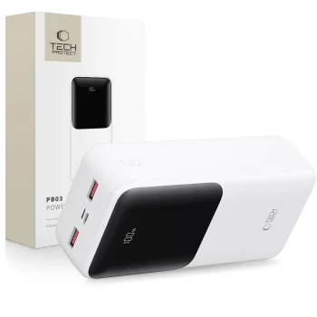 Tech-Protect PB03 Power Bank 30000mAh 22.5W, White