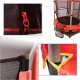 Garden trampoline for children with safety net, 165x160cm, Red