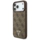 Guess 4G siksniņas Triangle Logo MagSafe vāciņš iPhone 17 Pro Max - brūns | Strap Phone Case Cover Brown