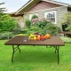 Folding Catering Table 180cm, Brown