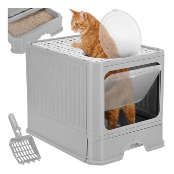 Enclosed Cat Litter Box Purlov 50x36x38cm with Scoop