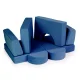 ECOTOYS Kids Modular Play Couch with 8 Soft Cushions, Blue