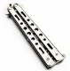 Butterfly Stainless Steel Training Balisong Practice Tool Tactical Folding Knife, Silver