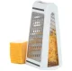 Kitchen Grater with Container, White/Silver