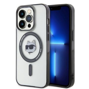 Apple iPhone 15 Pro Max 6.7'' Karl Lagerfeld IML Choupette`s Head MagSafe Cover Case, Transparent