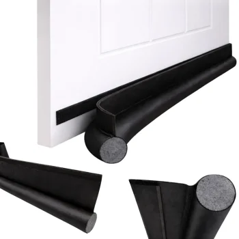 Self-Adhesive Door Draft Stopper and Noise Blocker, 96cm, Black