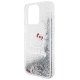 Hello Kitty iPhone 15 Pro Max Case Liquid Glitter Charms Kitty Head, Silver