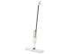 Flat mop with spray, rotating, 3 microfiber pads, white