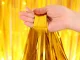 Foil Fringe Party Curtain Photo Backdrop 100x180cm, Gold