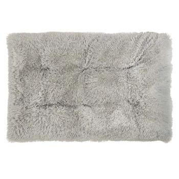 Plush Bed for Dogs and Cats, 115x80 cm, Light Grey
