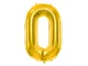 Large Number 0 Foil Balloon 66cm for Birthday Parties, Gold