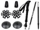 Folding Trekking and Nordic Walking Poles, Black