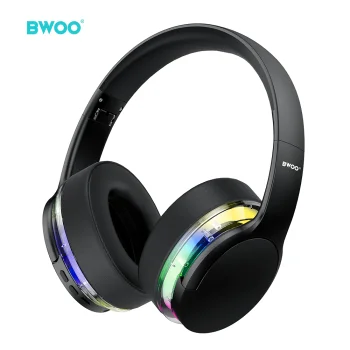 BWOO BW587 Wireless Over-Ear Headphones with ANC, Black