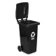 Multistore 240L Waste Bin with Rubber Wheels, Black