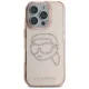Karl Lagerfeld IML Rhinestones Karl Head Case for iPhone 16 Pro, Pink