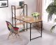 Modernhome PJJCT0002-302 Computer Desk with Shelves, Loft Style, Light Oak/Black
