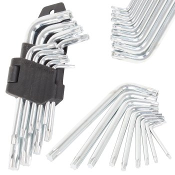 L-Shaped Torx Key Set 9-Piece Star Wrench T10-T50