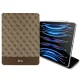 Guess iPad Pro 12.9\" Wallet Case 4G Stripe Allover, Brown