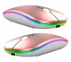 Wireless RGB LED Optical Mouse with Rechargeable Battery Bluetooth, rose gold