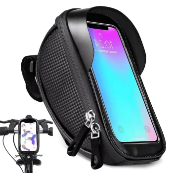 Waterproof Bike Bag with Phone Holder Black