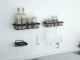 Loft Style Bathroom Shower Shelf with 4 Hooks, Black