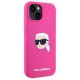 Karl Lagerfeld Silicone Karl Head Print MagSafe vāciņš iPhone 15, fuksijas