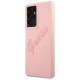 Guess Galaxy S21 Ultra Case Silicone Vintage Script, Pink