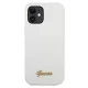 Guess iPhone 12 mini Case Silicone Vintage Gold Logo, White