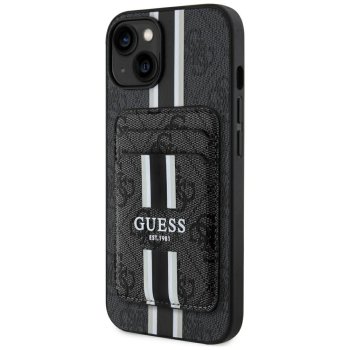 Guess 4G Stripes Case with MagSafe Wallet for iPhone 15, Black