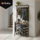 Ruhhy 27035 Hallway Coat Rack with Shoe Shelves, Black