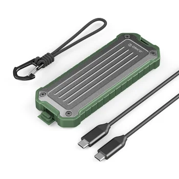 Portable M.2 NVMe/SATA SSD USB-C 3.2 drive bay - gray-green