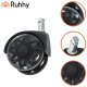 Quiet Rollerblade Style Office Chair Wheels, Set of 5 Ruhhy 26294, Black