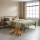 ModernHome Metal Bed Frame with Slats 160 x 200 cm, Black