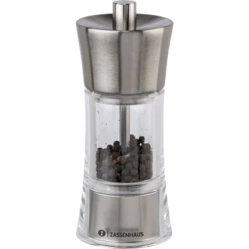 Pepper Mill Zassenhaus Aachen 14 cm, Acrylic and Stainless Steel