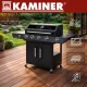 Gas Grill 4+1 17kW Kaminer Varen 5.0 Cast Iron Grate, Black
