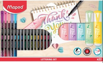 Set of Markers and Fine Pens - 22 pcs. Maped