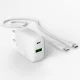 Puro PROLITE 30W USB-A / USB-C wall charger + USB-C - USB-C cable 1.2m - white