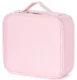 Travel cosmetic case with adjustable compartments, pink
