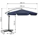 Plonos 488102 Folding Garden Parasol 350 cm with Cover, Navy Blue