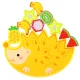 Wooden Balancing Game and Lacing Toy Hedgehog with Fruits