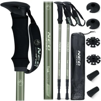 Neo-Sport NS-381 Telescopic Trekking Poles 65-135 cm, Black
