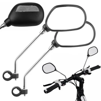 Bicycle Rearview Mirrors with Reflectors for 20-25mm Handlebar, 2 Pcs
