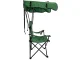 Folding camping chair with canopy and cup holder, green