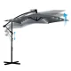 Plonos 488200 Garden Parasol with LED Lights and Cover, 350 cm, Grey