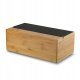 Metal Bread Box with Bamboo Lid for Kitchen Counter, Black