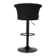 4Rico QS-B801 Velvet Makeup Chair and Bar Stool, Black